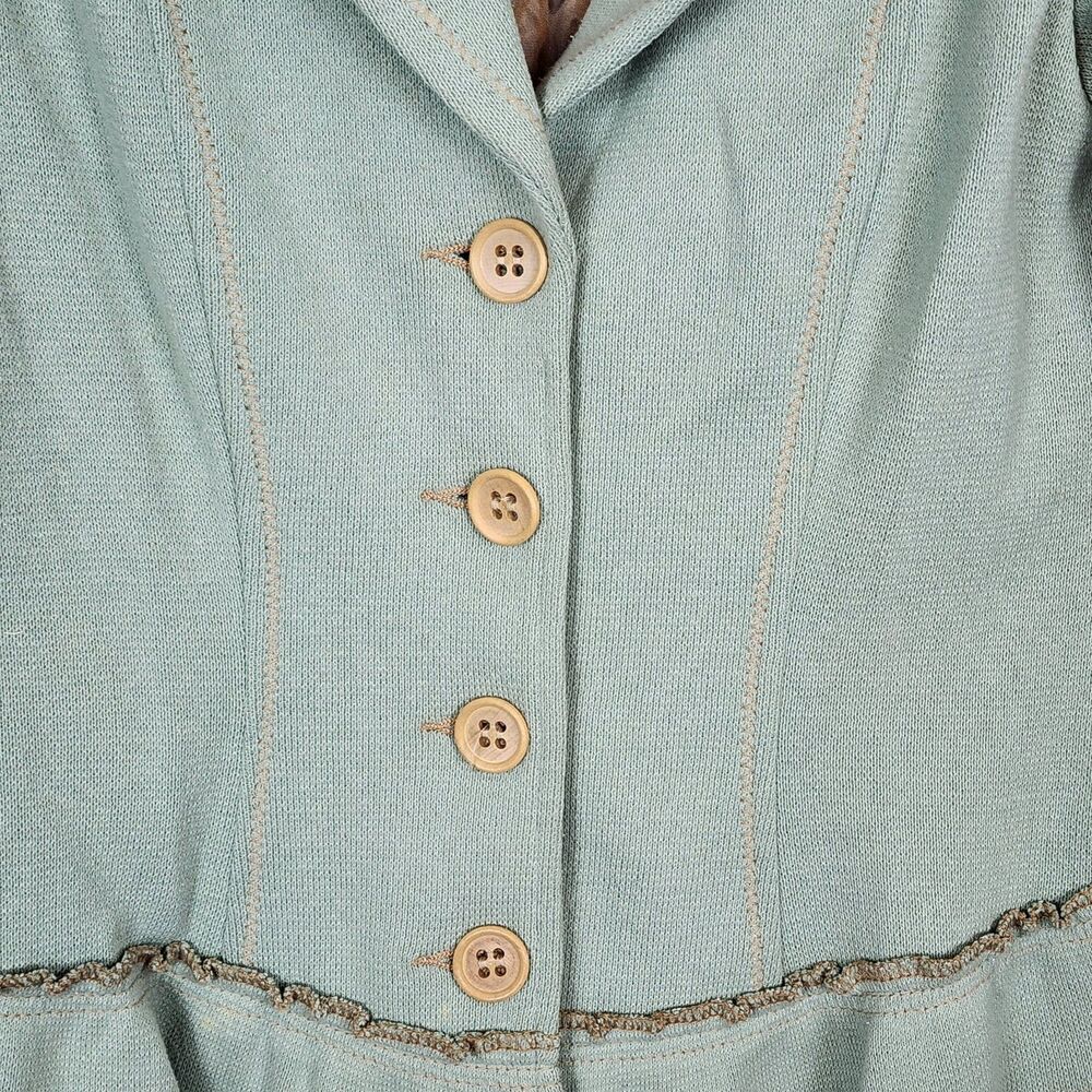 Nanette Lepore Vintage Ruffle Pale Green Blazer Jacket Size S - Picture 3 of 9